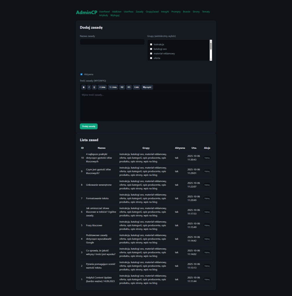 generator treści i contentu sztucznej inteligencji SI AI openai chatgpt gemini pisanie tanich artykułów copywriter