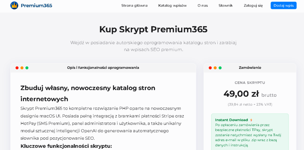 kup skrypt premium365