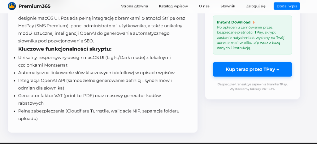 kup skrypt katalogu stron za 49 zł